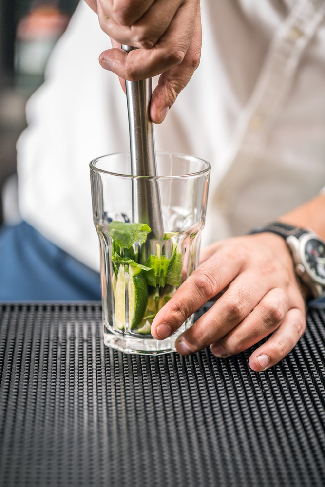 Cocktail Muddler Preparing Mojito Cocktail