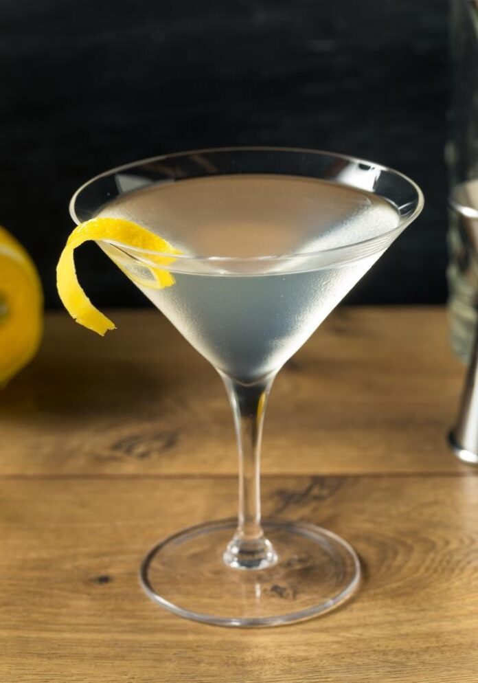 Dry Gin Martini with Lemon Twist
