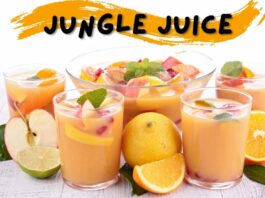 Jungle Juice in serving bowl vodka and rum