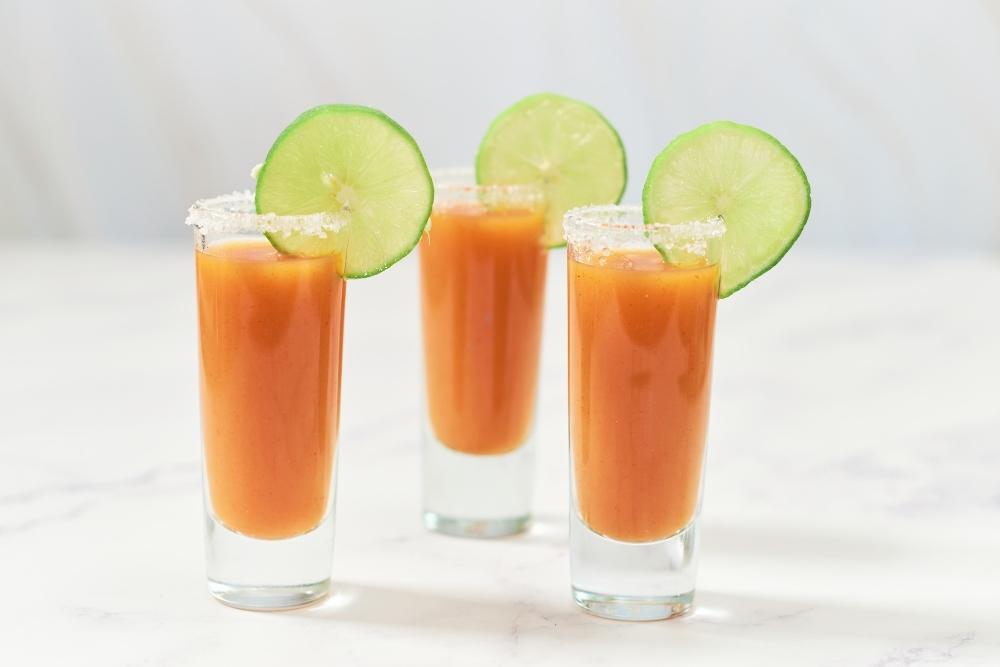 Mexican Candy Shots with Watermelon and Hot Sauce