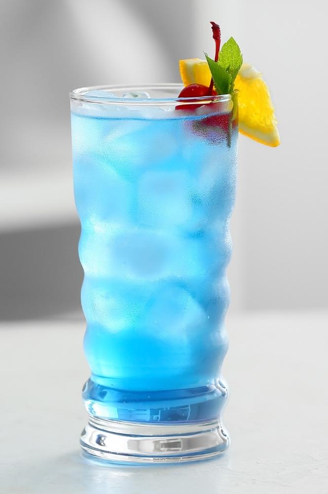 Blue Motorcycle Drink with Cherry and Alcohol in Recipe