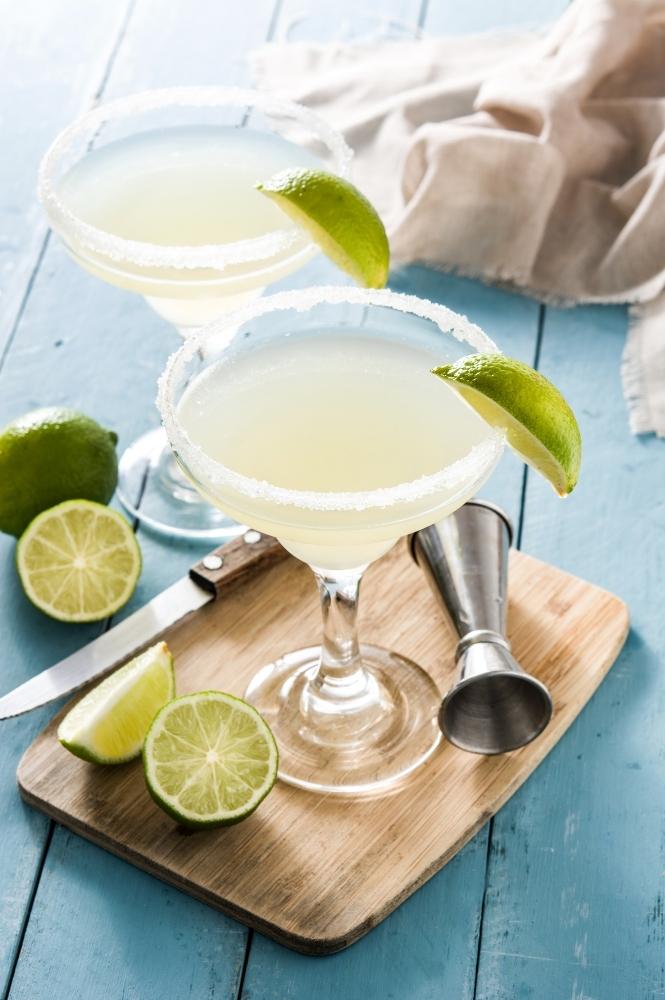 Rum Margarita Drink with Jigger and Lime