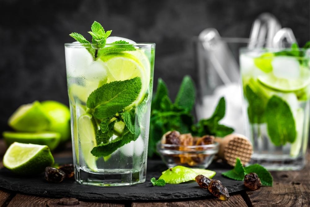 Mojito Drink Cocktail with Lime and Mint