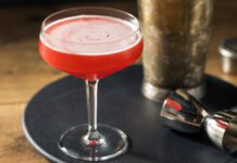 Scofflaw Cocktail Recipe with Jigger and Cocktail Shaker