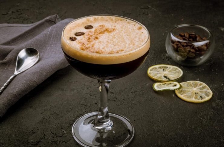 Coffee and Espresso Martini Cocktail with Vodka