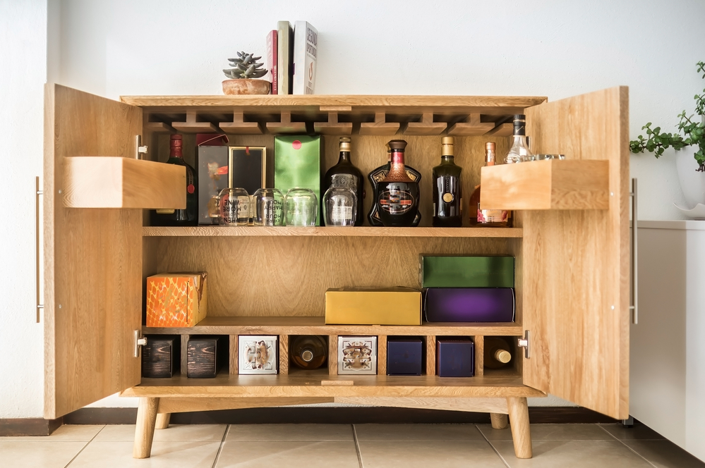 Rum Stored in Dark Cool Cabinet