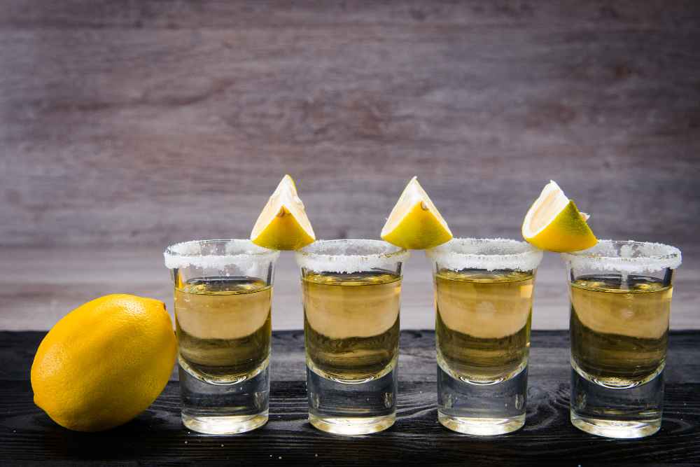 Tequila Shots with Lemon and Salt