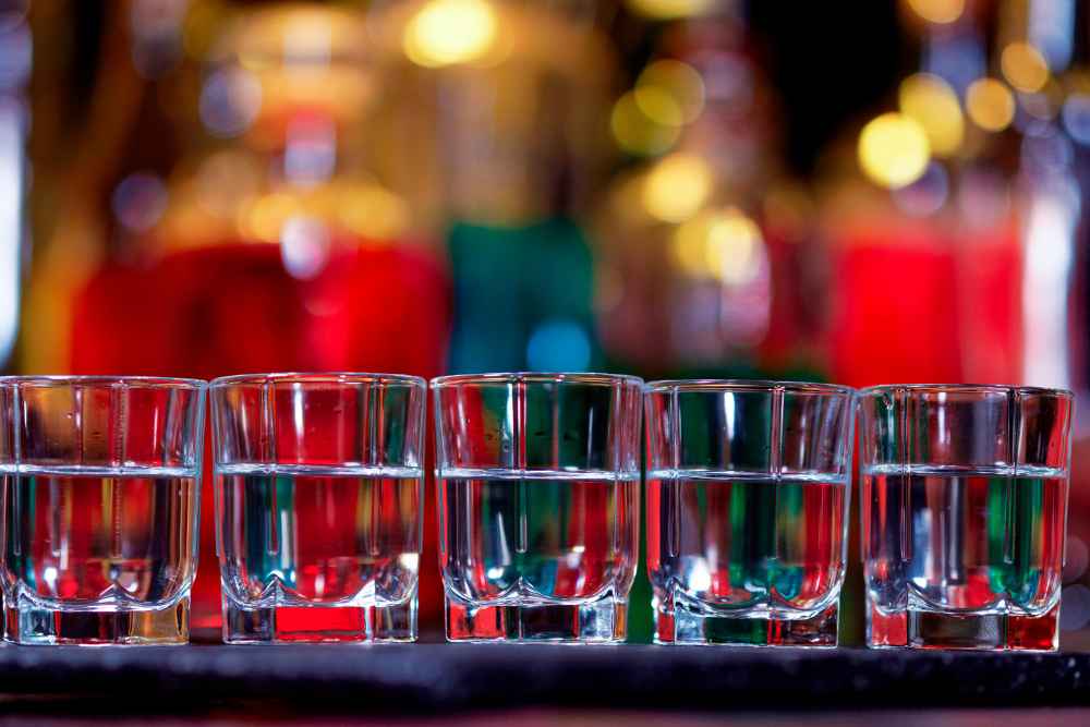Vodka Shots on Bar