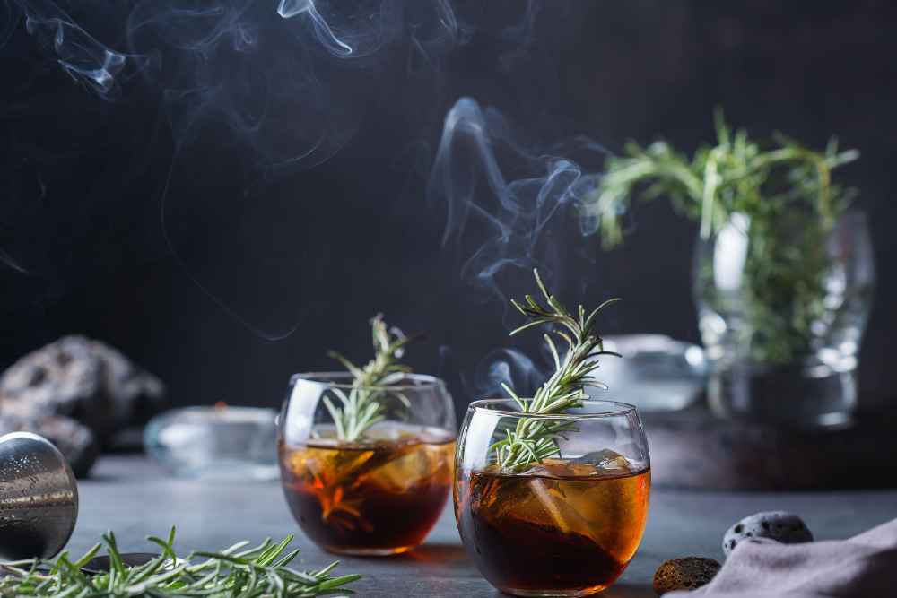 Cocktail with Cognac Spirit and Rosemary