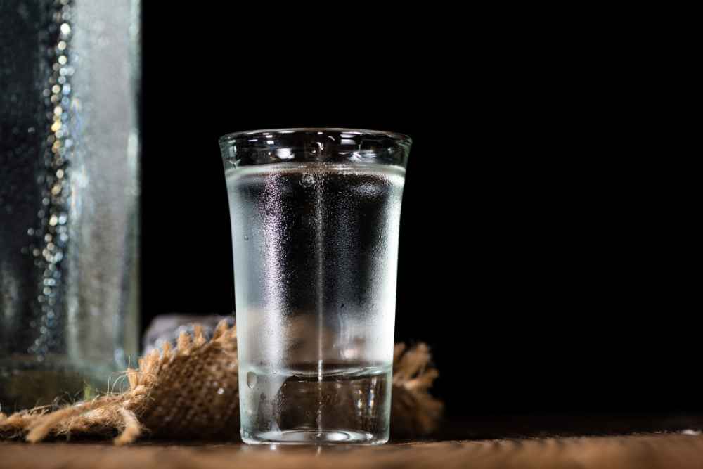 Grey Goose Vodka In Glass with Dark Background