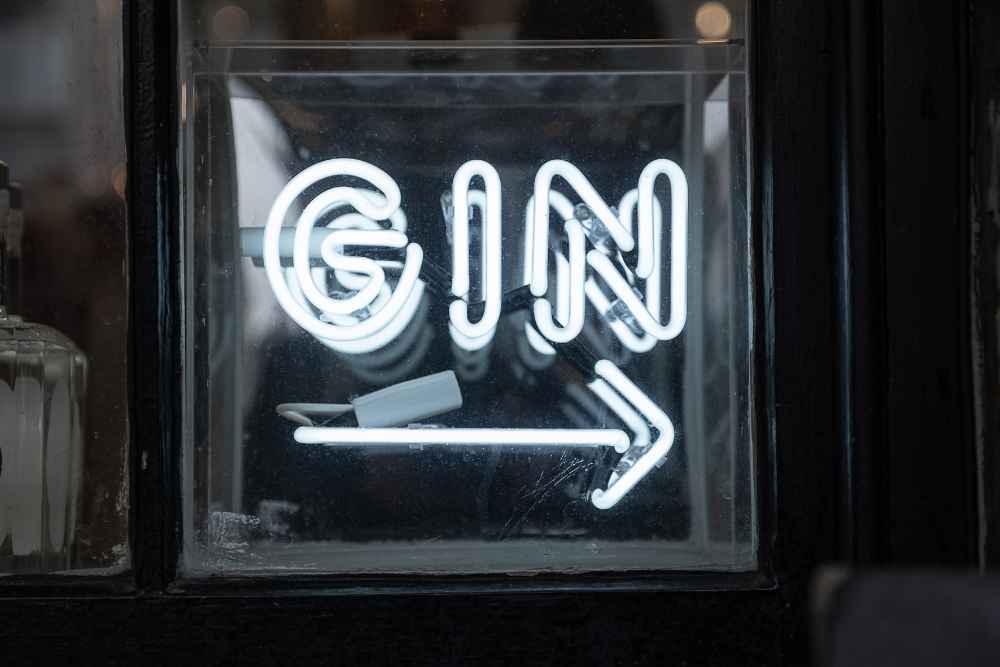 Neon Sign with Word Gin