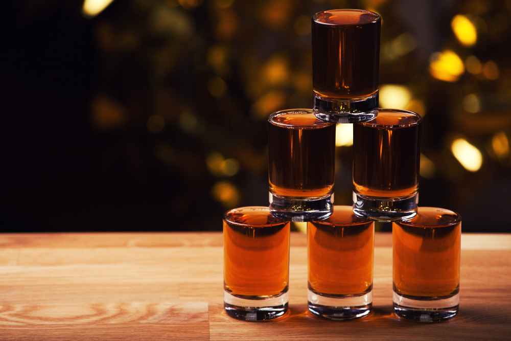 Shots of Cognac Stacked