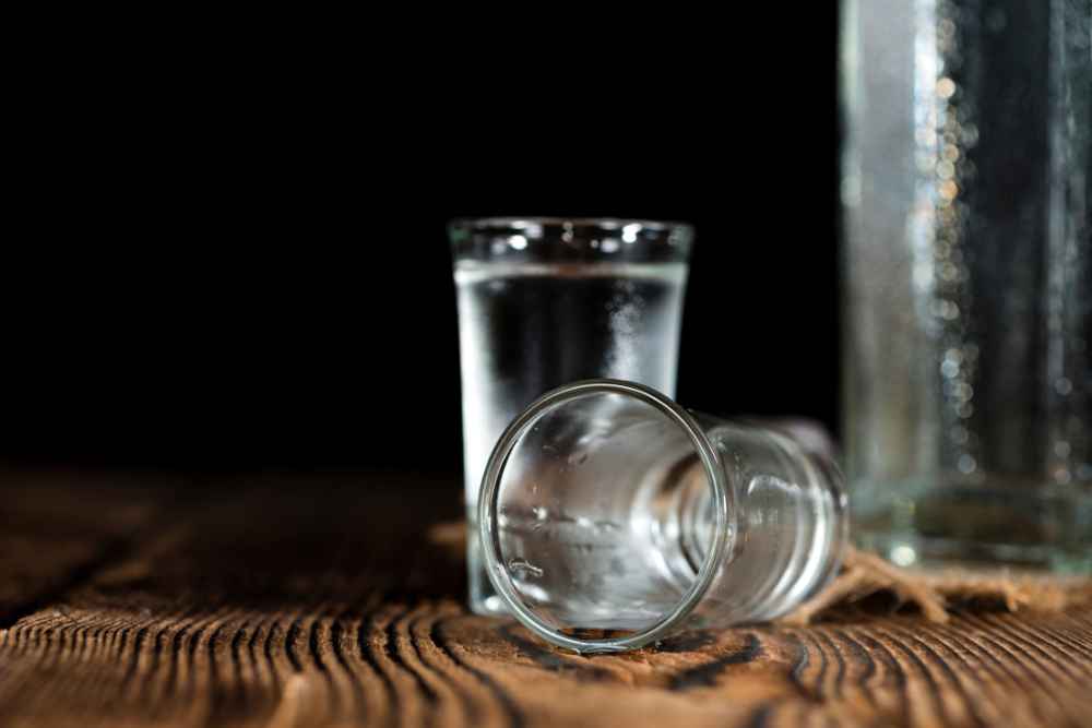 Empty Shot Glass of Vodka