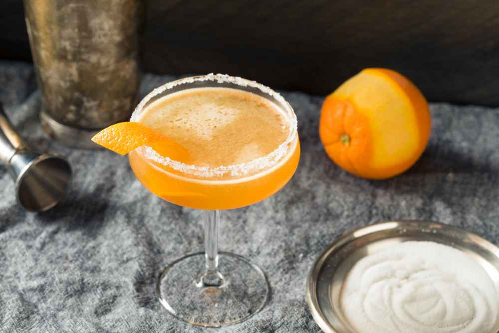 Sidecar Cocktail Made With Cognac and Orange