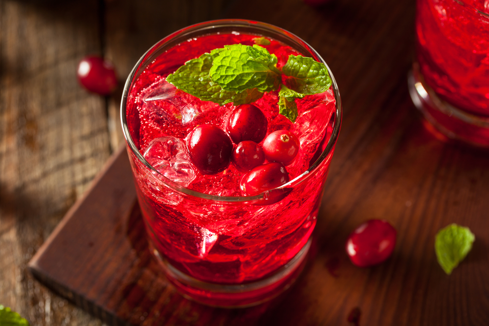 Vodka Cranberry Drink with Mint