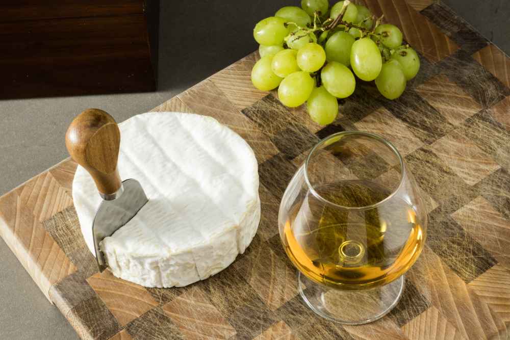 Cognac with Cheese and Grapes