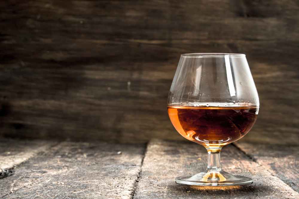 Glass of Kirkland XO Cognac