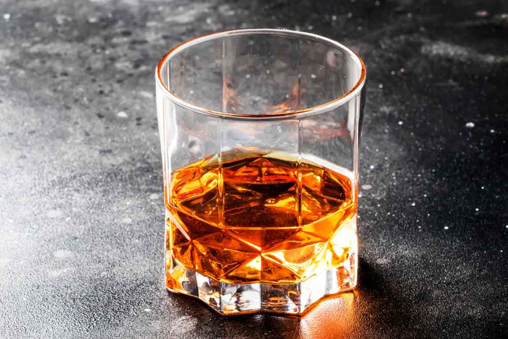 Rocks Glass with Bourbon Whiskey