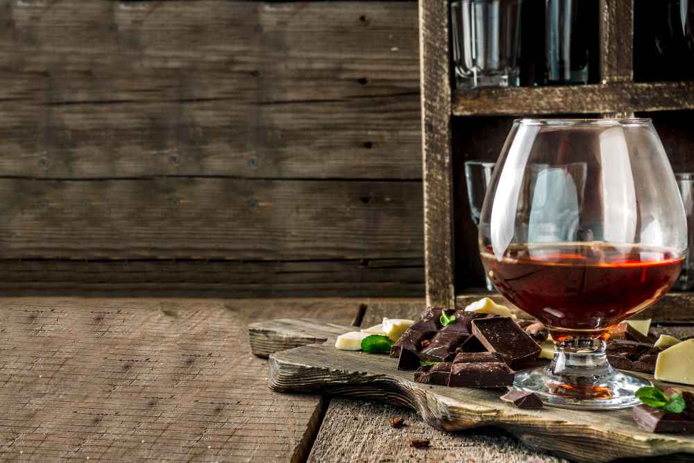 Glass of Brandy With Chocolate